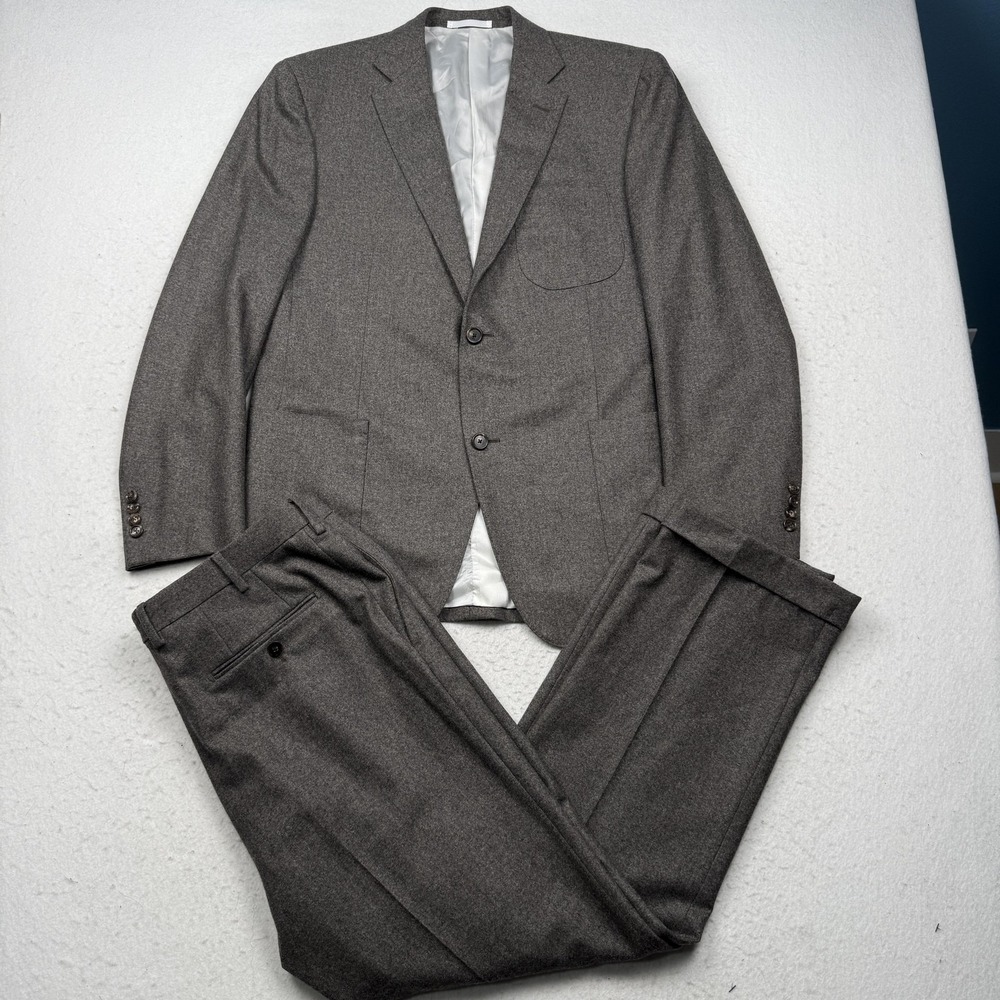 Caruso Suit Mens IT 54 (44 US) 36x31 Brown Wool Superfine 100s 2 Piece Italy